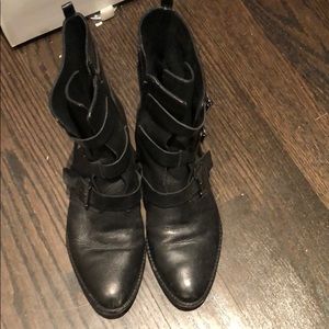 Rebecca Minkoff black moto booties